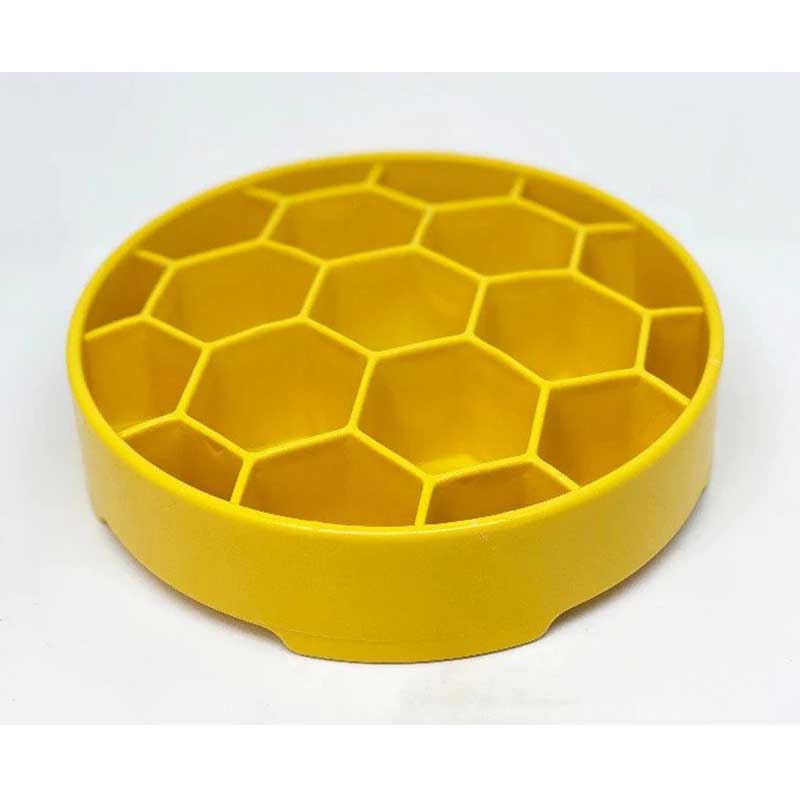 Sodapup Honeycomb Design Ebowl Slow feeder – Yellow