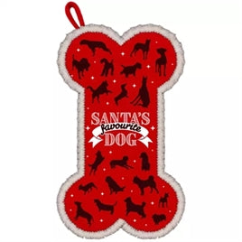 Kerstsok Santa's favourite dog - Gevuld/Ongevuld